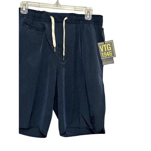 VINTAGE 1946 Board Shorts 4-Way Stretch Quick Dry Pockets Navy Blue Men's M NWT - Picture 4 of 9